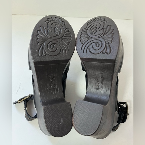 BOC Born Cecila Black Leather Platform Mules Clog Size 7M - Picture 6 of 8